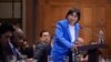 La vicepresidenta de Venezuela, Delcy Rodríguez, durante su intervención en la audiencia sobre medidas provisionales solicitadas por Guyana en la CIJ.
