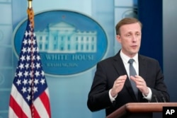 El asesor de seguridad nacional de la Casa Blanca, Jake Sullivan, habla durante una rueda de prensa en la Casa Blanca, el 7 de julio de 2023, en Washington.