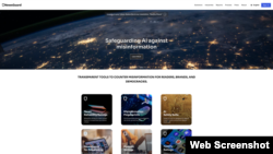 Una captura de pantalla del 20 de junio de 2024 del sitio web del organismo de control de la desinformación NewsGuard. NewsGuard advierte que ahora hay más sitios web de noticias falsas que sitios de noticias locales reales.
