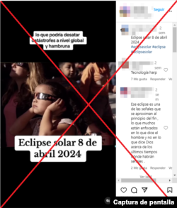 Captura de desinformación en Instagram con más de 7.000 me gusta.
