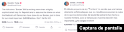 Captura de pantalla Truth Social en inglés (izquierda) y con traducción (derecha).