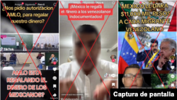Capturas de desinformación en TikTok.