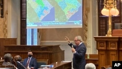 FILE - South Carolina lawmakers debate the redrawing of the state's voting district maps, in Columbia, South Carolina, Jan. 20, 2022. 