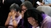 Bereaved family members of the victims of the Halloween crush in 2022 react at the National Assembly in Seoul, South Korea, May 2, 2024. 