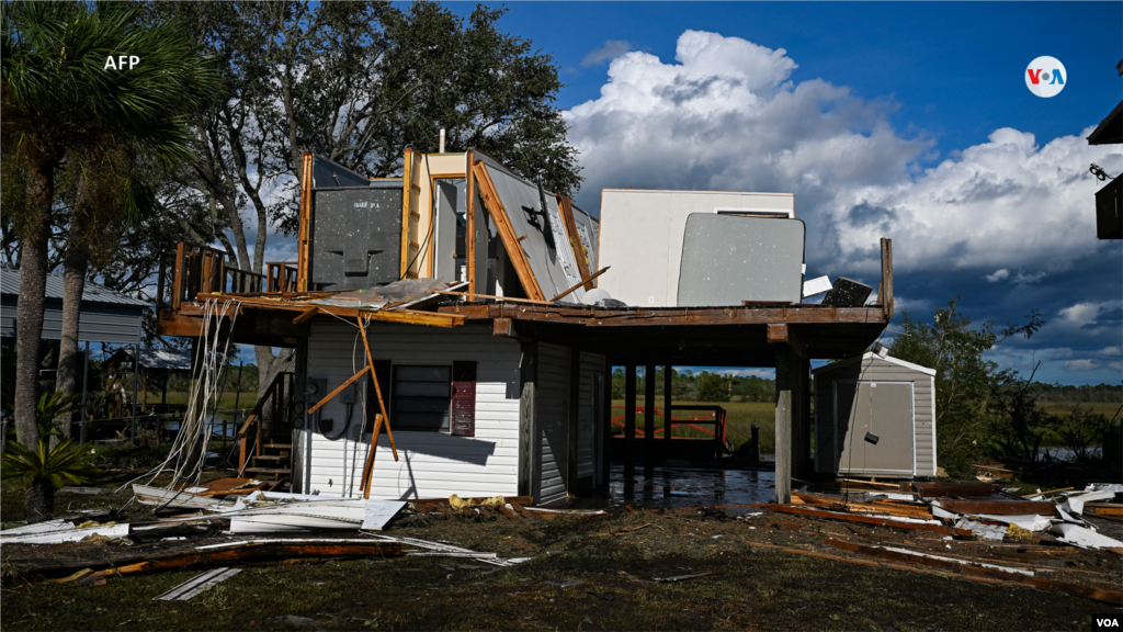 En esta imagen se ve una casa destruida en Keaton Beach, Florida.