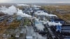 An aerial view shows a plant of Omsktechuglerod company producing carbon black in Omsk, Russia, Oct. 4, 2021.