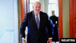 FILE - Norway's King Harald arrives for a lunch with Tanzania's President Samia Suluhu Hassan and the Norwegian government, in Oslo, Norway, Feb. 14, 2024. (NTB/Cornelius Poppe via Reuters)