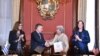 El Ministro de Relaciones Exteriores de Uruguay, Omar Paganini, y la Subsecretaria de Comercio Internacional, Marisa Lago, en la Embajada de Estados Unidos en Montevideo, el 11 de abril de 2024. Foto cortesía Embajada de EEUU en Uruguay.