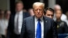 Former U.S. president and Republican presidential candidate Donald Trump arrives to speak to the press after he was convicted in his criminal trial at Manhattan Criminal Court in New York City, on May 30, 2024. 
