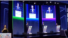 Captura de pantalla de transmisión en vivo en redes sociales del primer debate presidencial en República Dominicana la noche del miércoles 24 de abril de 2024, organizado por la Asociación Nacional de Jóvenes Empresarios (ANJE).