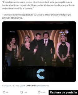 Captura de publicación en X.
