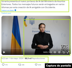 Captura de publicación en X.