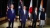 From left: U.S. President Joe Biden, Australian Prime Minister Anthony Albanese, Japanese Prime Minister Fumio Kishida, and Indian Prime Minister Narendra Modi pause for a photo during the G-7 summit in Hiroshima, Japan, May 20, 2023.