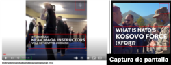 Comparación entre el video viralizado en 2024 (izquierda) y el clip sobre las KFOR (derecha).