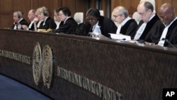 ARCHIVO - Comienzo de una audiencia de dos días en la Corte Internacional en La Haya, Países Bajos, el 8 de abril de 2024, en un caso presentado por Nicaragua acusando a Alemania de violar la convención sobre genocidio al proporcionar armas y apoyo a Israel.