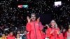 El presidente de Venezuela, Nicolás Maduro, saluda a sus seguidores después de aceptar la candidatura del gobernante Partido Socialista Unido para postularse para otro mandato en las elecciones del 28 de julio de 2024, en el Poliedro de Caracas, el sábado, 16 de marzo de 2024.