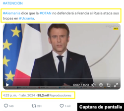Captura de pantalla de desinformación en X.