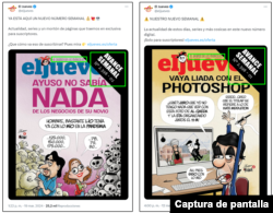 Captura de las últimas portadas publicadas en el perfil de la revista en X.