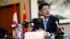 FILE - China's ambassador to Canada, Cong Peiwu, speaks at the Chinese Embassy in Ottawa, Canada, Nov. 22, 2019. 