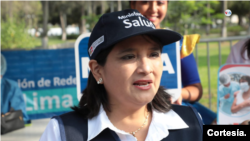 María Elena Martínez, directora de inmunizaciones del Minsa, dijo estar preparados para responder a la emergencia con comités centrados en la erradicación de la polio y la inmunización. [Foto: Rodrigo Chillitupa, VOA].