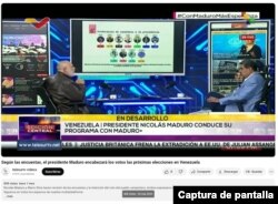 Captura de pantalla de la transmisión en YouTube donde se le presentó al presidente Nicolás Maduro resultados de la encuesta de Data Viva, organización creada recientemente.