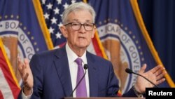 1일 제롬 파월 의장이 연방공개시장위원회(FOMC) 회의 후 기자회견을 진행 중이다.