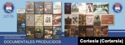 Muestra de las portadas de libros y documentales publicados por el Instituto de la Memoria Histórica Cubana Contra el Totalitarismo en sus más de tres décadas de existencia. Foto: [Cortesía del entrevistado]