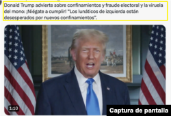 Captura de publicación en X con contenido engañoso sobre posicionamiento del candidato a la presidencia Donald Trump.