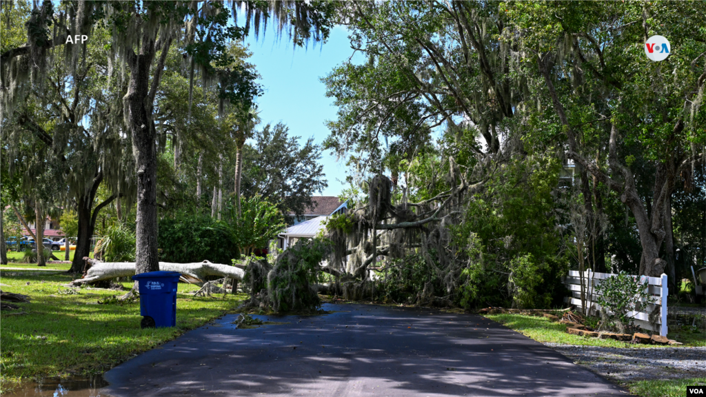 Una de las casas inundadas en Crystal River, Florida.