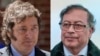 Composición de las fotografías de los presidentes de Argentina, Javier Milei, y Colombia, Gustavo Petro.