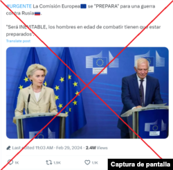 Captura de la desinformación en X.