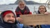 Leonardo Rodríguez junto a sus compañeros de viaje en el velero que los llevó a Cabo de Hornos. 