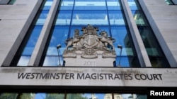 FILE - An Oct. 21, 2021, photo of the Westminster Magistrates' Court in London.