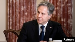 El secretario Antony Blinken, durante una ceremonia en la sede del Departamento de Estado, en Washington DC, el 2 de mayo de 2022.