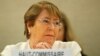 United Nations High Commissioner for Human Rights Michelle Bachelet attends the Human Rights Council at the United Nations in Geneva, Sept. 10, 2018.