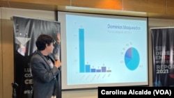 La organización VE Sin Filtro pesenta su informe sobre la censura digital en Venezuela. Foto Carolina Alcalde, VOA.