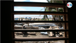 Vista desde una vivienda destruida por el huracán Eta en la Costa Caribe de Nicaragua. Foto Houston Castillo, VOA.