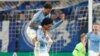 'Yan wasan Manchester City sun murnar Shan kwallo (Tsohon Hoto)