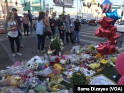 Homenaje en Las Vegas a las víctimas de la masacre del domingo 1 de octubre de 2017.