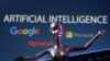 Los logotipos de Google, Microsoft y Alphabet y las palabras de inteligencia artificial (AI, en inglés) se ven en esta ilustración tomada el 4 de mayo de 2023.