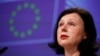 European Commission Vice-President Vera Jourova holds a news conference after a meeting in Brussels, Belgium on April 29, 2020