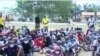 Candidates turn out for a recruitment drive for troops to fight separatists and terrorists Feb. 5, 2021, Yaounde, Cameroon. (Moki Edwin Kindzeka/VOA)