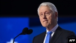 FILE - Former U.S. President Bill Clinton speaks on the third day of the Democratic National Convention at the United Center in Chicago, Aug. 21, 2024. 