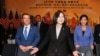 Taiwanese President Tsai Ing-Wen, U.S. Representative Ed Royce, and U.S. Congresswoman Judy Chu attend the Los Angeles Overseas Chinese Banquet in Los Angeles, Aug. 12, 2018. 