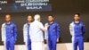 FILE - Indian Prime Minister Narendra Modi presents badges to Indian Air Force pilots who have been shortlisted for India's first space flight during an event at the Vikram Sarabhai Space Center in Thiruvananthapuram, India, Feb. 27, 2024. (Indian Press Information Bureau via AP)