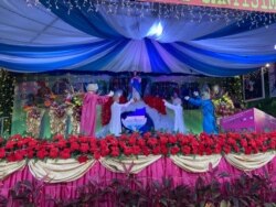 Altar a la virgen María en Managua con motivo de la fiesta católica de La Gritería. Foto de Daliana Ocaña, VOA.