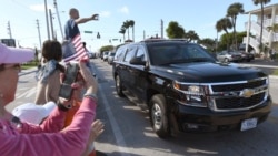 La caravana del presidente Donald Trump regresa del Trump International Golf Club ubicado en West Palm Beach, a Mar-a-Lago, el domingo 5 de enero de 2020, antes de que el mandatario inicie su retorno a Washington tras las vacaciones del feriado navideño.(AP Photo / Jim Rassol)