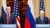 U.S. President Donald Trump and Russian President Vladimir Putin hold a joint news conference after their meeting in Helsinki, July 16, 2018. 