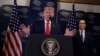 US President Donald Trump speaks during a news conference at the World Economic Forum in Davos, Switzerland, Jan. 22, 2020. 