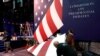 Stage hands install part of the stage for the first U.S. presidential debate at Hofstra University in Hempstead, New York, Sept. 24, 2016. 